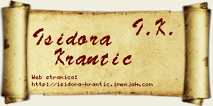 Isidora Krantić vizit kartica